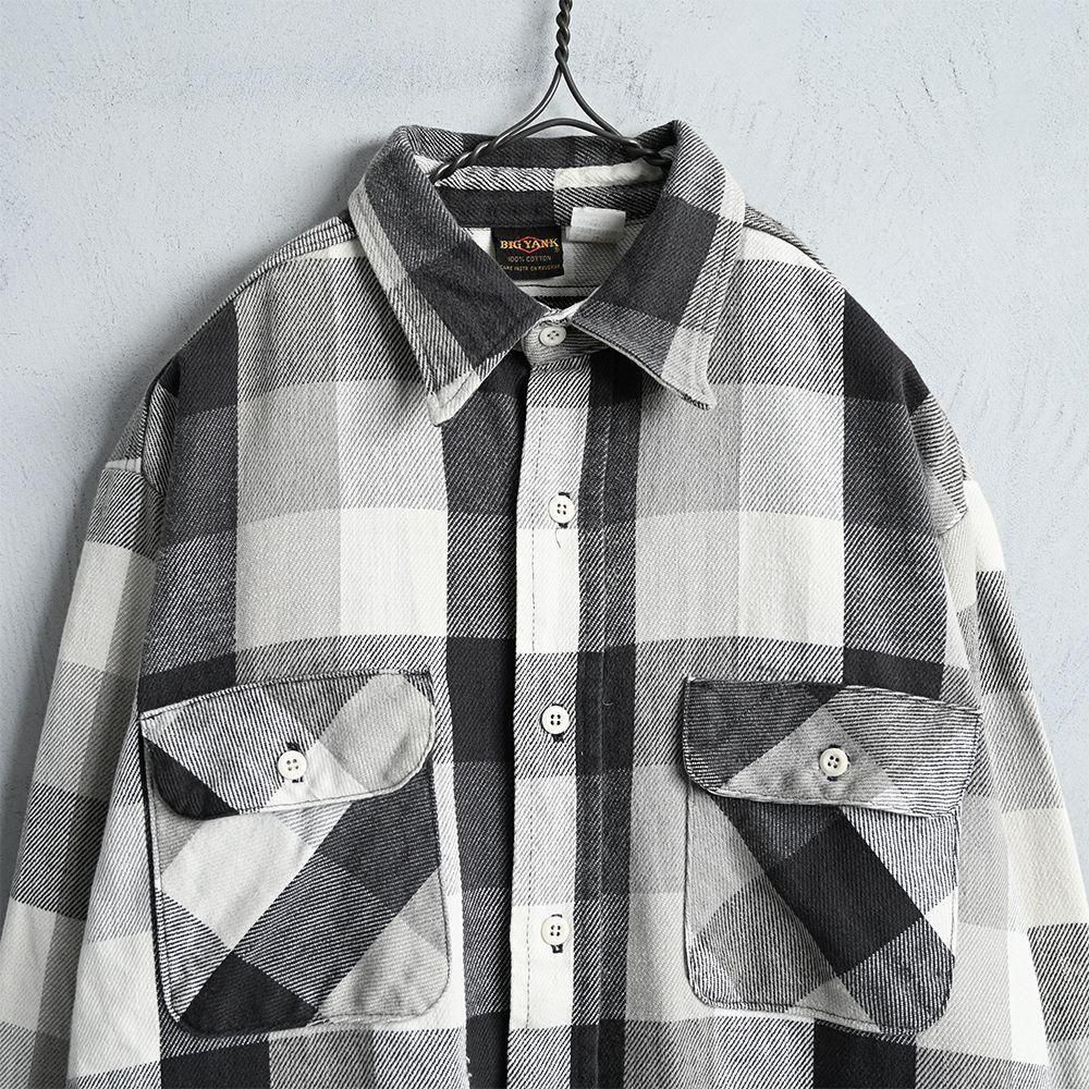 BIG YANK BLK×WHT L/S FLANNEL SHIRT（1970'S/GOOD CONDITION