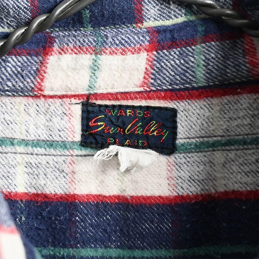 SUN VALLEY PLAID FLANNEL SHIRT（1940'S/GOOD CONDITION