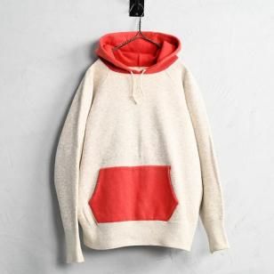 OLD TWO-TONE SWEAT HOODY1950'S/VERY GOOD CONDITION/X-LARGE