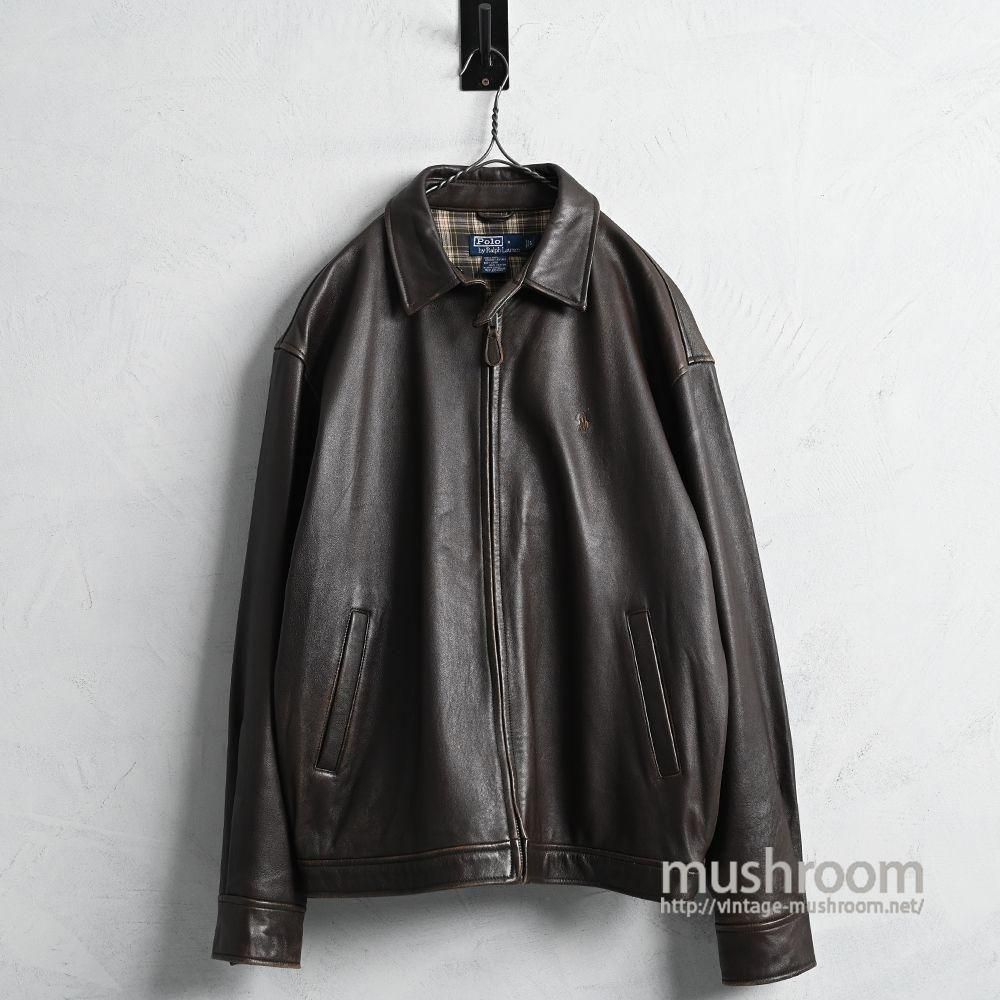 Polo by Ralph Lauren LEATHER JACKET with CHINSTRAP（GOOD