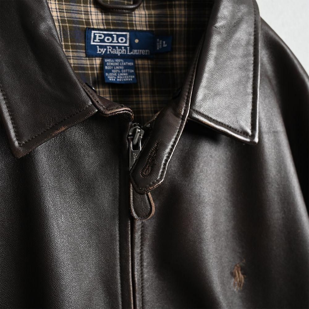 Polo by Ralph Lauren LEATHER JACKET with CHINSTRAP(GOOD Polo by Ralph Lauren LEATHER JACKET with CHINSTRAP(GOOD