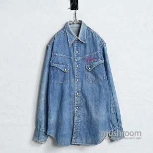 LEVI'S SHORTHORN DENIM SHIRT with EMBROIDERYEarly Type/GOOD CONDITION