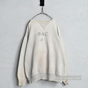 OLD S/V SWEAT SHIRT with STENCIL1950'S/AMAZING DAMAGE/SUPER BIG SIZE
