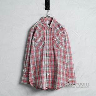WRANGLER L/S PLAID COTTON WESTERN SHIRT1950'S/VERY GOOD CONDITION