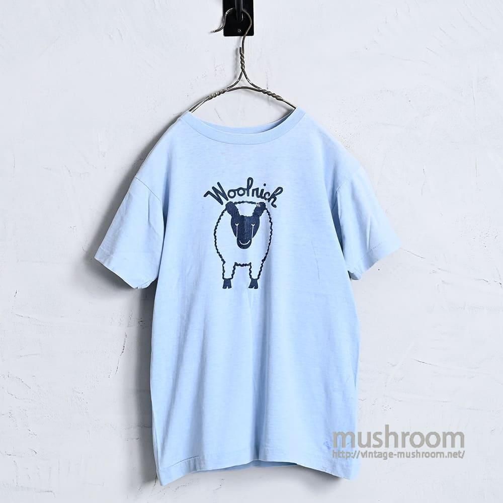 CHAMPION  WOOLRICH FLOCK PRINT T-SHIRT with BACK PRINT1970'S/MEDIUM
