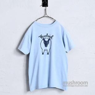 CHAMPION  WOOLRICH FLOCK PRINT T-SHIRT with BACK PRINT1970'S/MEDIUM