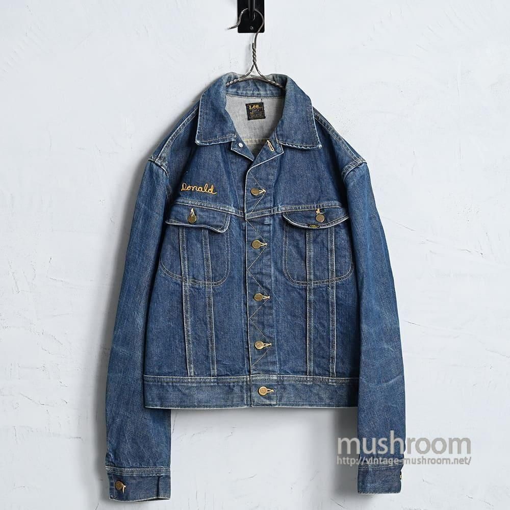 Lee 101-J DENIM JACKET with EMBROIDERY1960'S/DARK COLOR & GOOD CONDITION/SZ 40
