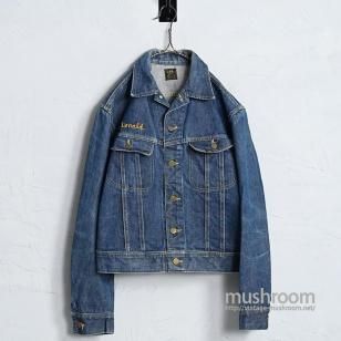 Lee 101-J DENIM JACKET with EMBROIDERY1960'S/DARK COLOR & GOOD CONDITION/SZ 40