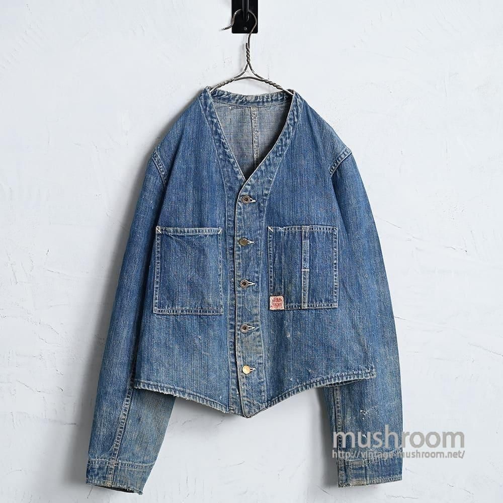 WW2 HEAD LIGHT DENIM ENGINEER JACKET with UNUSUAL DETAIL