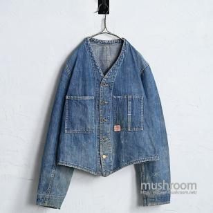 WW2 HEAD LIGHT DENIM ENGINEER JACKET with UNUSUAL DETAIL