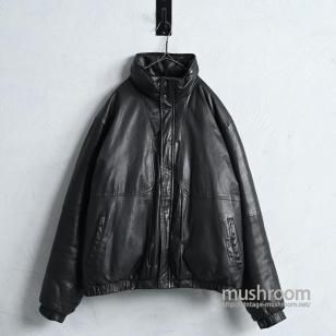 EDDIE BAUER BLACK LEATHER DOWN JACKETGOOD CONDITION/X-LARGE