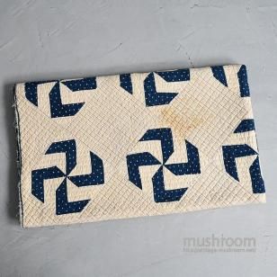 OLD CALICO PATHWORK QUILT with SWASTIKAAround 1940'S/GOOD CONDITION