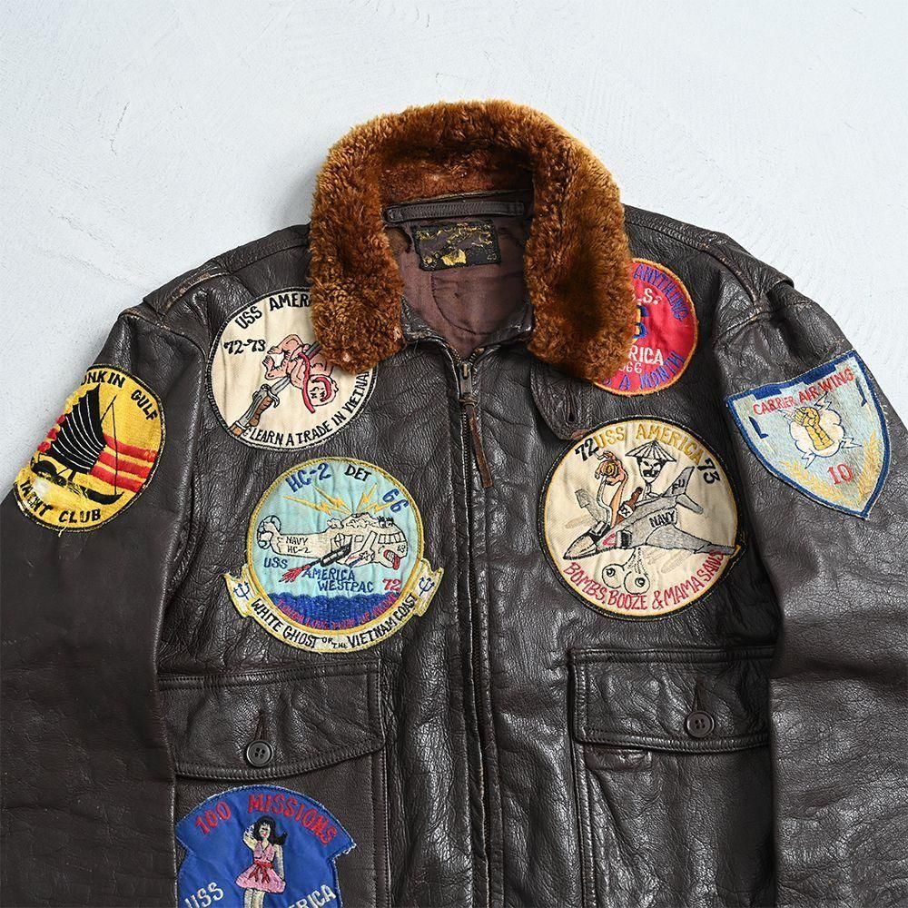 U.S.NAVY（USS）G-1 FLIGHT JACKET with AMAZING PATCH（1960'S