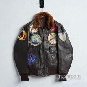 U.S.NAVYUSSG-1 FLIGHT JACKET with AMAZING PATCH1960'S/GOOD CONDITION/SZ 40