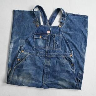 CROWN DENIM OVERALLAround 1930'S/GOOD INDIGO & HIGE
