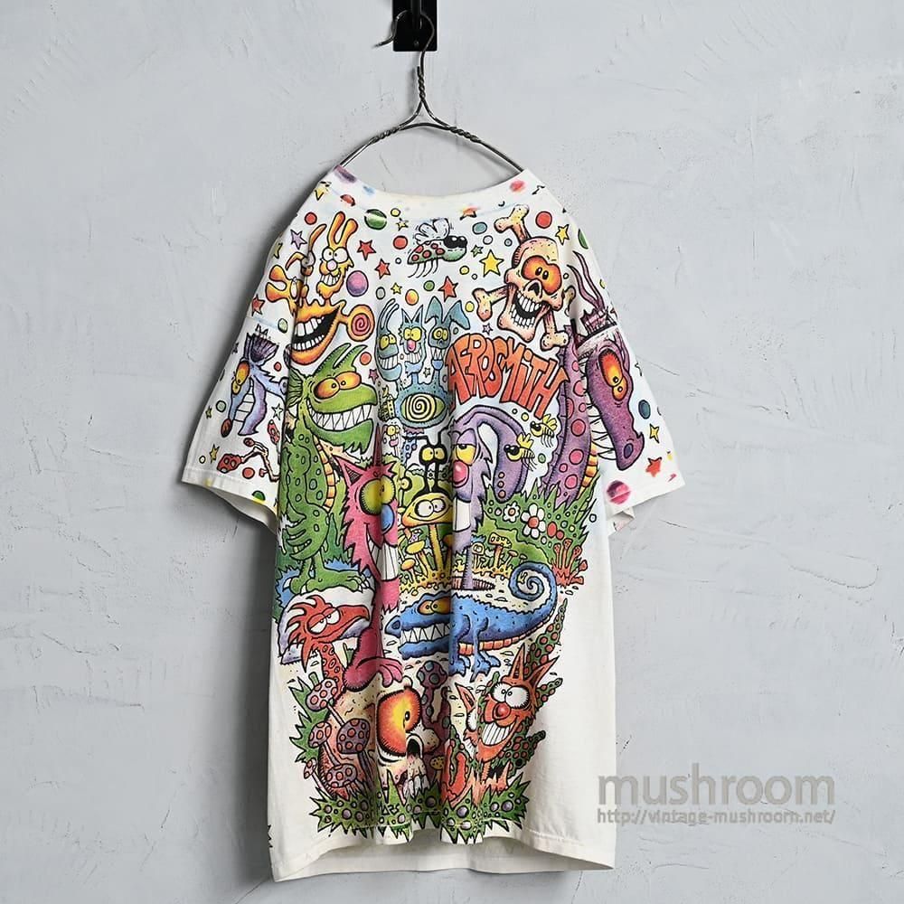 AERO SMITH MUSIC T-SHIRT by JOEY MARS（1990'S/VERY GOOD CONDITION/X-LARGE）
