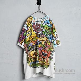 LIQUID BLUE ALL OVER PRINT T-SHIRT by JOEY MARS1990'S/GOOD CONDITION/X-LARGE