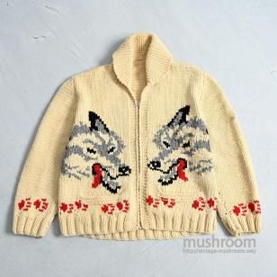 OLD WOLF PATTERN COWICHAN JACKET1960'S/VERY GOOD CONDITION