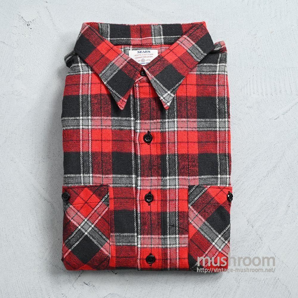 SEARS PLAID FLANNEL SHIRT（DEADSTOCK/X-LARGE）