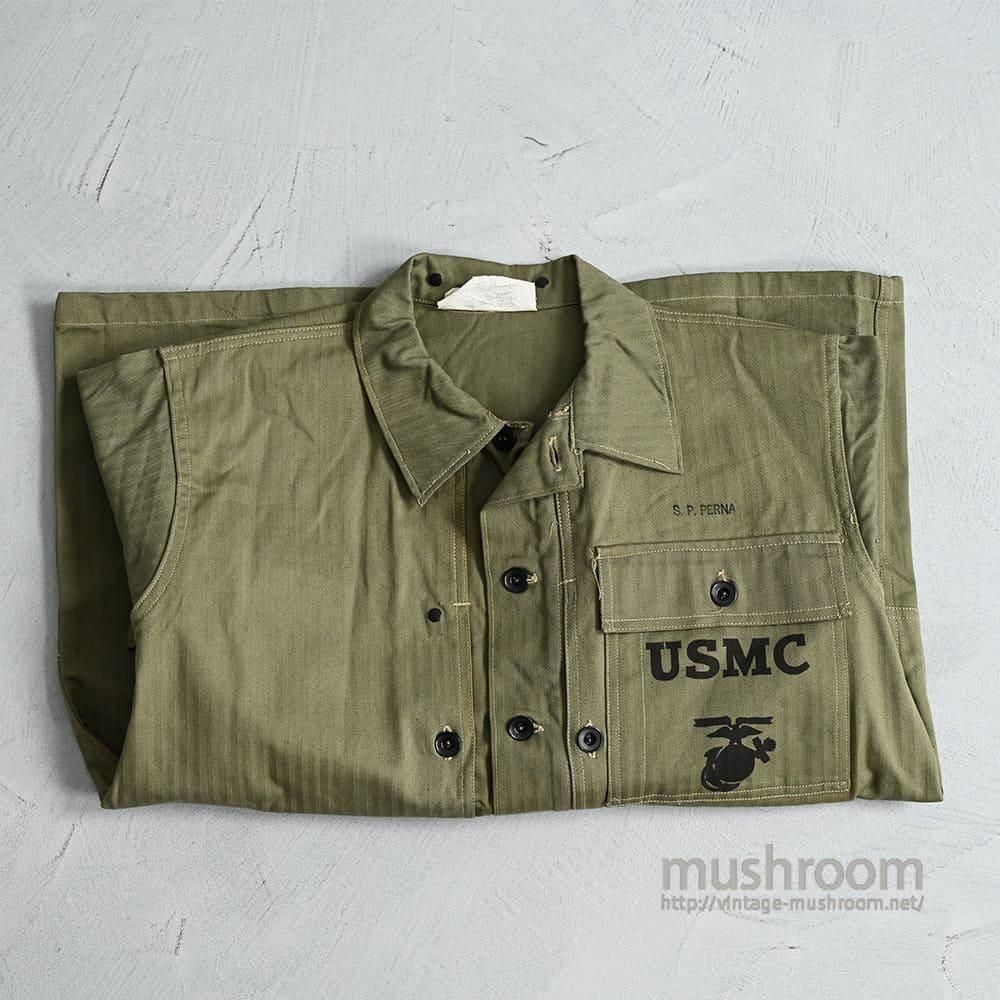 WW2 USMC P-44 HBT UTILITY JACKET with UNUSUAL BUTTON（'45/DEADSTOCK/SZ 38）