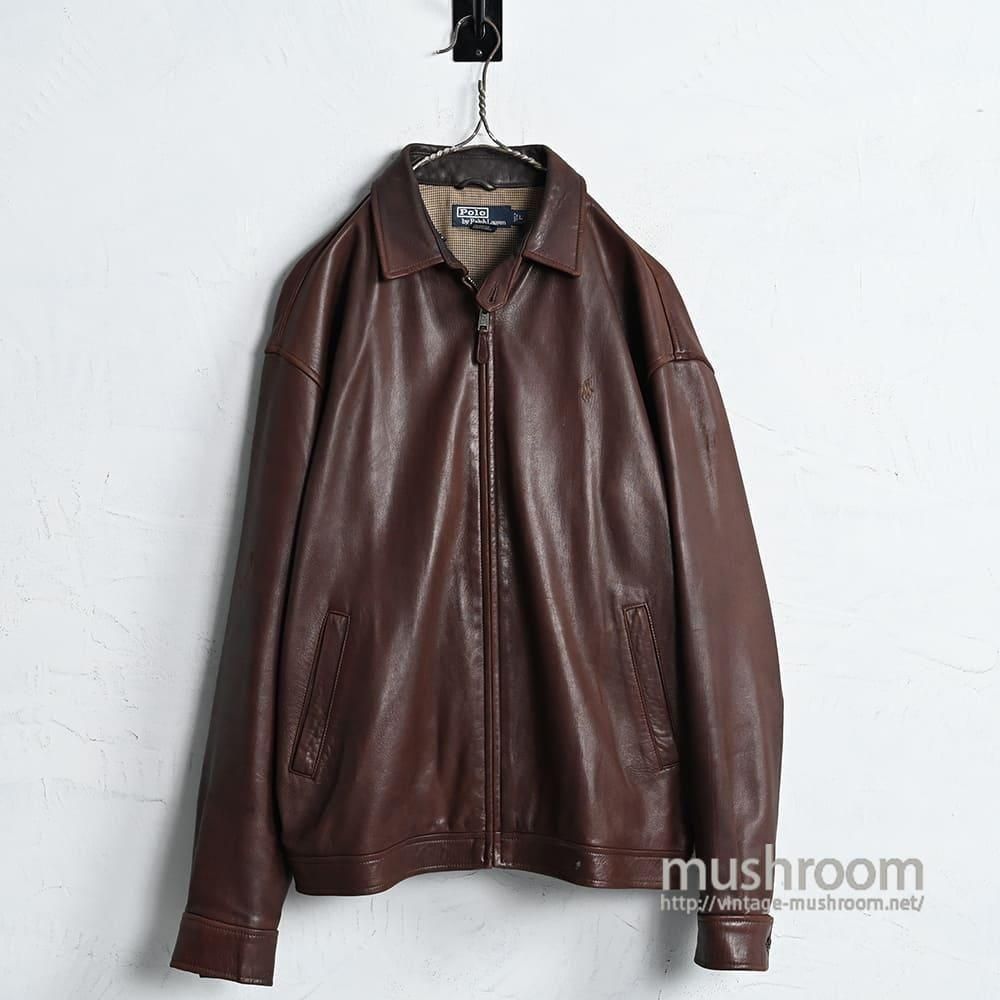 Polo by Ralph Lauren LEATHER JACKET with CHINSTRAP（GOOD CONDITION/LARGE）
