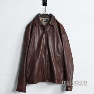 Polo by Ralph Lauren LEATHER JACKET with CHINSTRAPGOOD CONDITION/LARGE