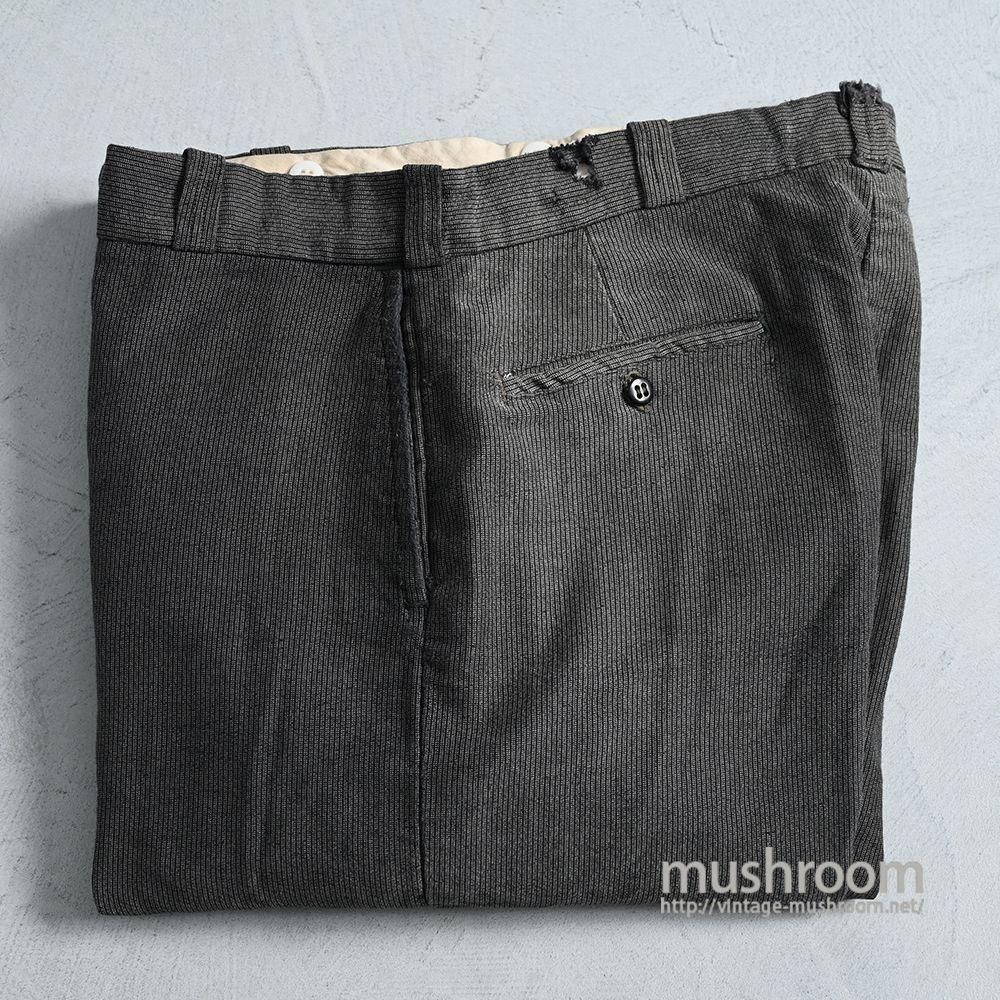 BIG MAC STRIPED COTTON WORK TROUSERS by STIFEL FABRIC（Around 1950'S/NICE REPAIR）