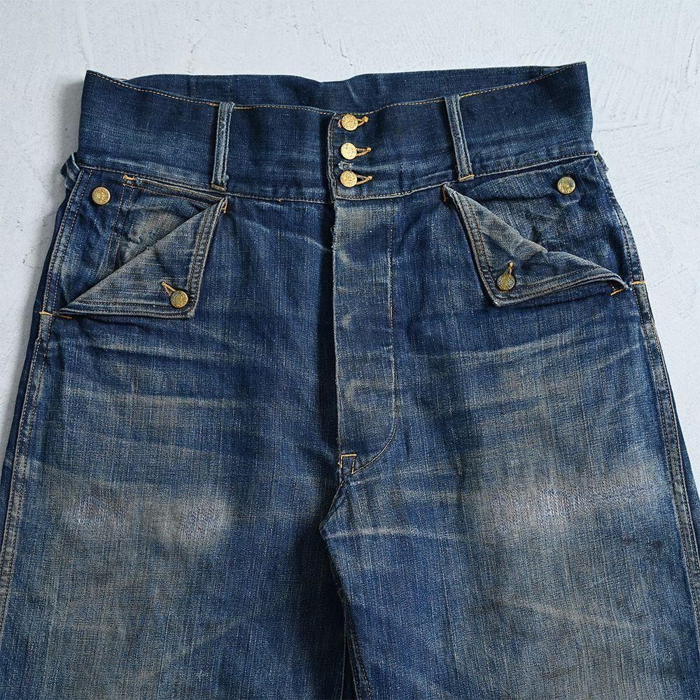 CROWN FRONT FLAP DENIM WORK PANTS（Around 1930'S/GOOD INDIGO