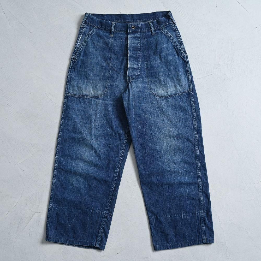 WW2 U.S.NAVY DUNGAREE DENIM TROUSERS with STENCIL（GOOD