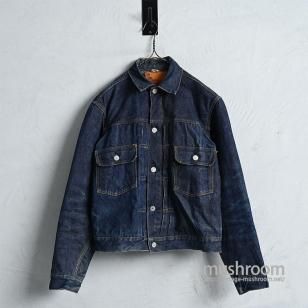 LEVI'S 517XX DENIM JACKET with LEATHER PATCH1950'S/SUPER DARK COLOR/SZ 36