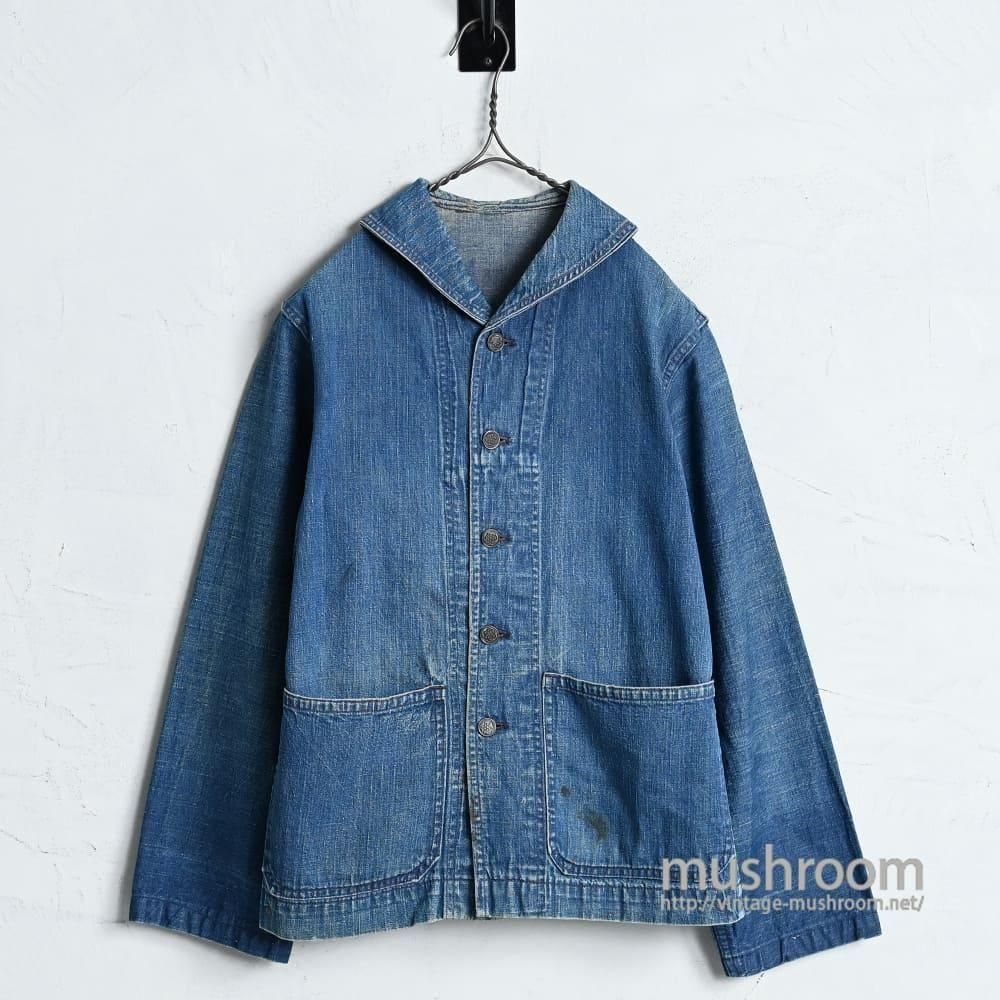 WW2 U.S.NAVY DANGAREE DENIM JACKET with METAL BUTTON（UNUSUAL DEATIL）