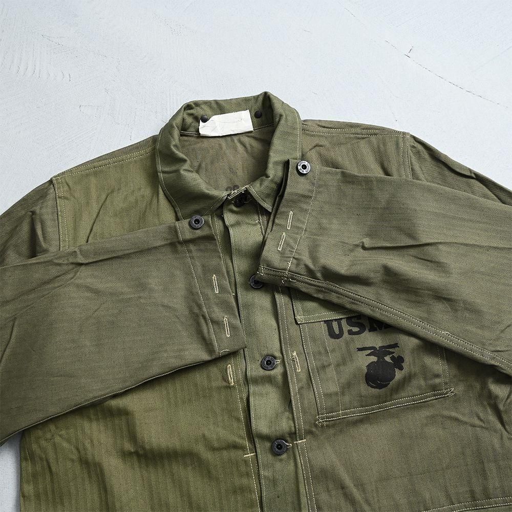 WW2 USMC P-44 HBT UTILITY JACKET with UNUSUAL BUTTON（'45