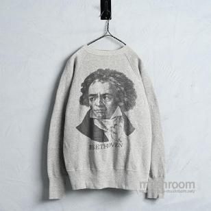 BEETHOVEN WATER PRINT SWEAT SHIRT by EAGLE1960'S/MINT CONDITION & BIG SIZE