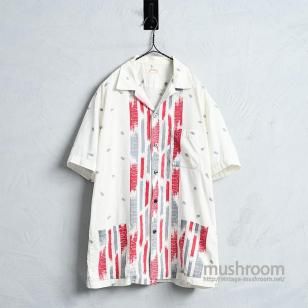 JANTZEN SHORT-SLEEVE COTTON SHIRT with POCKET1950'S/GOOD CONDITION/LARGE