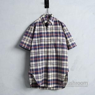 BROOKS BROTHERS MADRAS PLAID SHORT-SLEEVE B/D SHIRTGOOD CONDITION/SZ 14 1/2