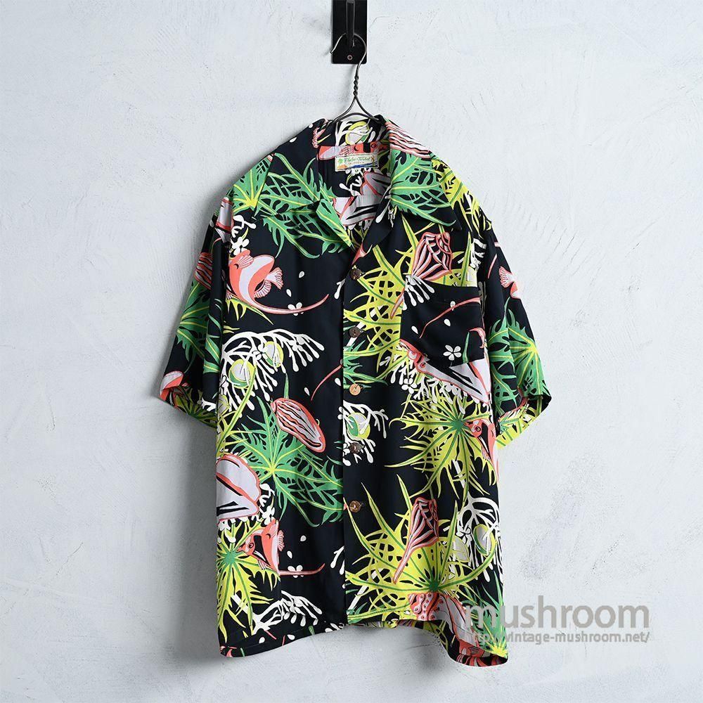 Phelps-Terkel BLACK S/S HAWAIIAN SHIRT（1950'S/VERY GOOD CONDITION/MEDIUM）