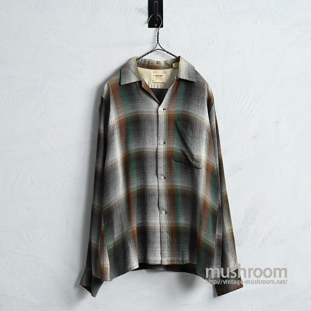 ARROW SHADOW PLAID L/S RAYON SHIRT（1950'S/GOOD CONDITION/MEDIUM）