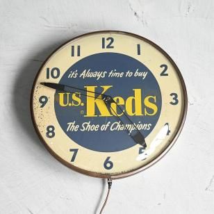 U.S.Keds ADVERTISING WALL CLOCKAround 1950S/GOOD CONDITION