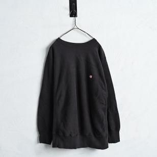 CHAMPION BLACK PLAIN REVERSE WEAVE1980'S/GOOD CONDITION/X-LARGE