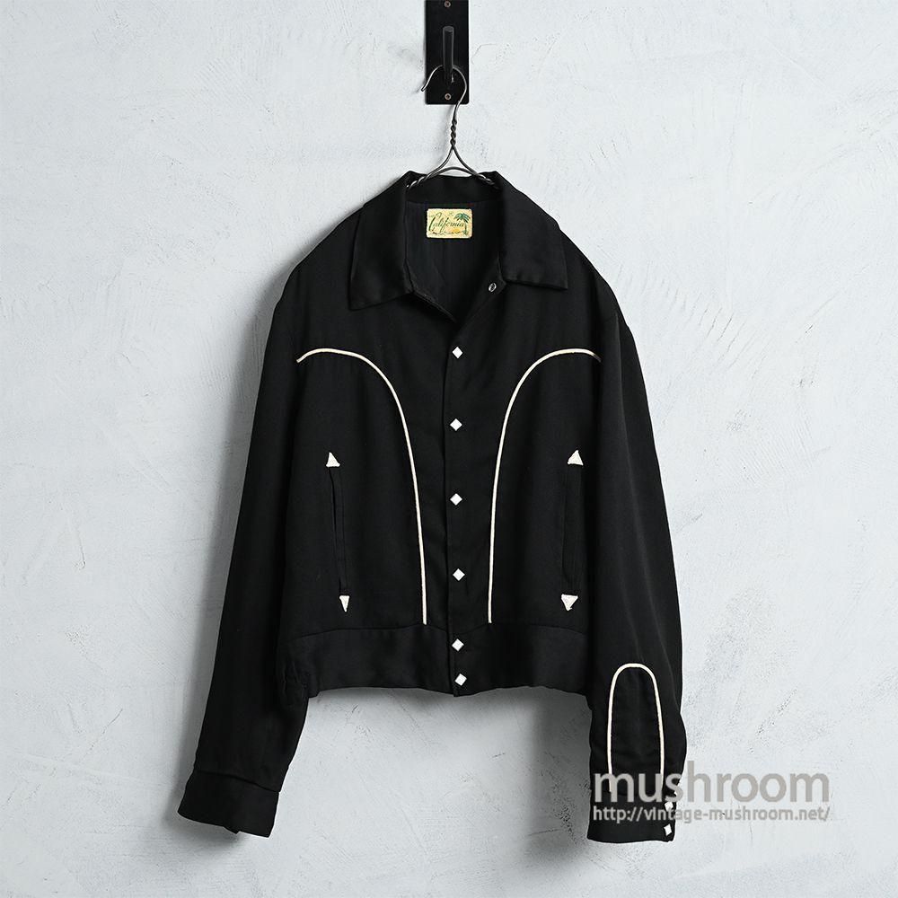 MADE IN CALIFORNIA BLACK GABARDINE WESTERN JACKET（Around 1950'S/BLACK/MEDIUM）