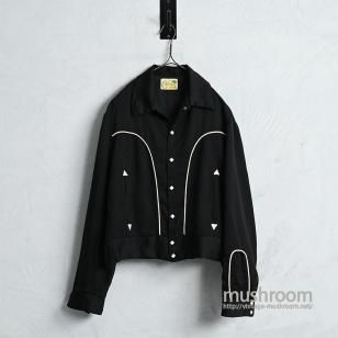 MADE IN CALIFORNIA BLACK GABARDINE WESTERN JACKETAround 1950'S/BLACK/MEDIUM
