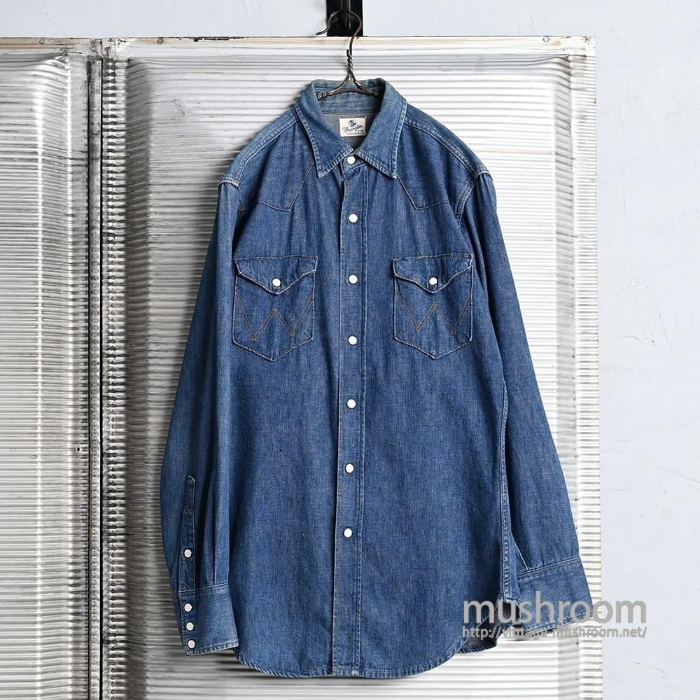 WRANGLER 27MW DENIM WESTERN SHIRT（1960'S/GOOD CONDITION/SZ 15-33