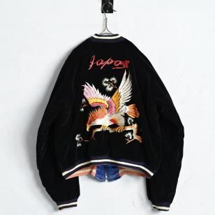 JAPAN SOUVENIR JACKET with COLORFUL EMBROIDERYAround 1950'S/GOOD CONDITION