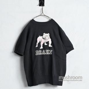 OLD BULLDOG FLOCK PRINT S/S SWEAT SHIRT1960'S/BLACK BODY/VERY GOOD CONDITION
