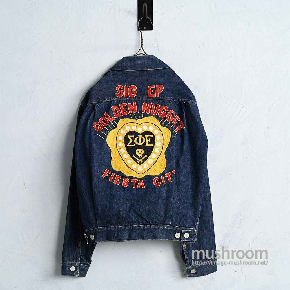 LEVI'S 507XX DENIM JACKET with SKULL EMBROIDERY1950'S/VERY GOOD CONDITION