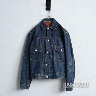 LEVI'S 507XX DENIM JACKET with LEATHER PATCH1950'S/DARK COLOR/SZ 36