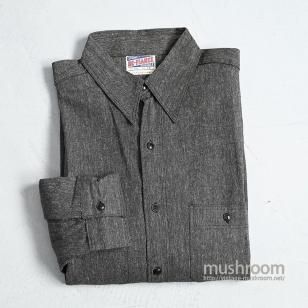 DE-FIANCE BLACK CHAMBRAY WORK SHIRT1940'S/DEADSTOCK/SZ 16 