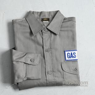 Lee L/S COTTON TWILL WORK SHIRT with PATCH1950'S/DEADSTOCK/SZ 15 1/2 MEDIUM