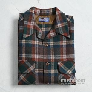 PENDLETON PLAID L/S WOOL SHIRT1980'S/DEADSTOCK/LARGE