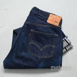 LEVI'S 501XX JEANS with LEATHER PATCHCUT-OFF/SUPER DARK COLOR/W36